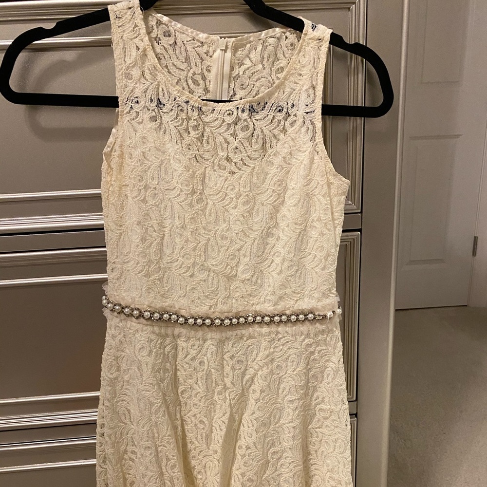 Lace dress with bead detailing